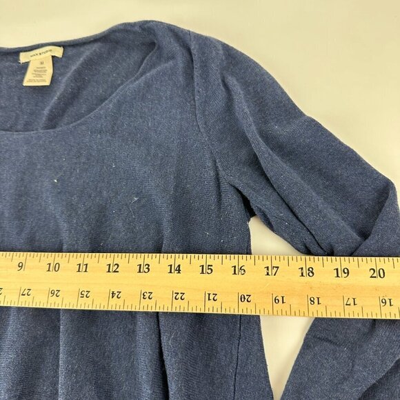 Max Studio Blouse Shirt Women Medium Blue Ruffled - Picture 9 of 10